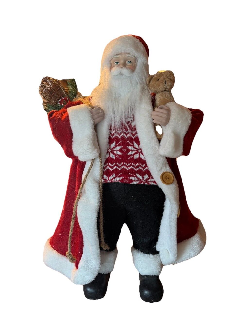 Northlight 24" Holly Berry Standing Santa Claus Christmas Figure with Presents